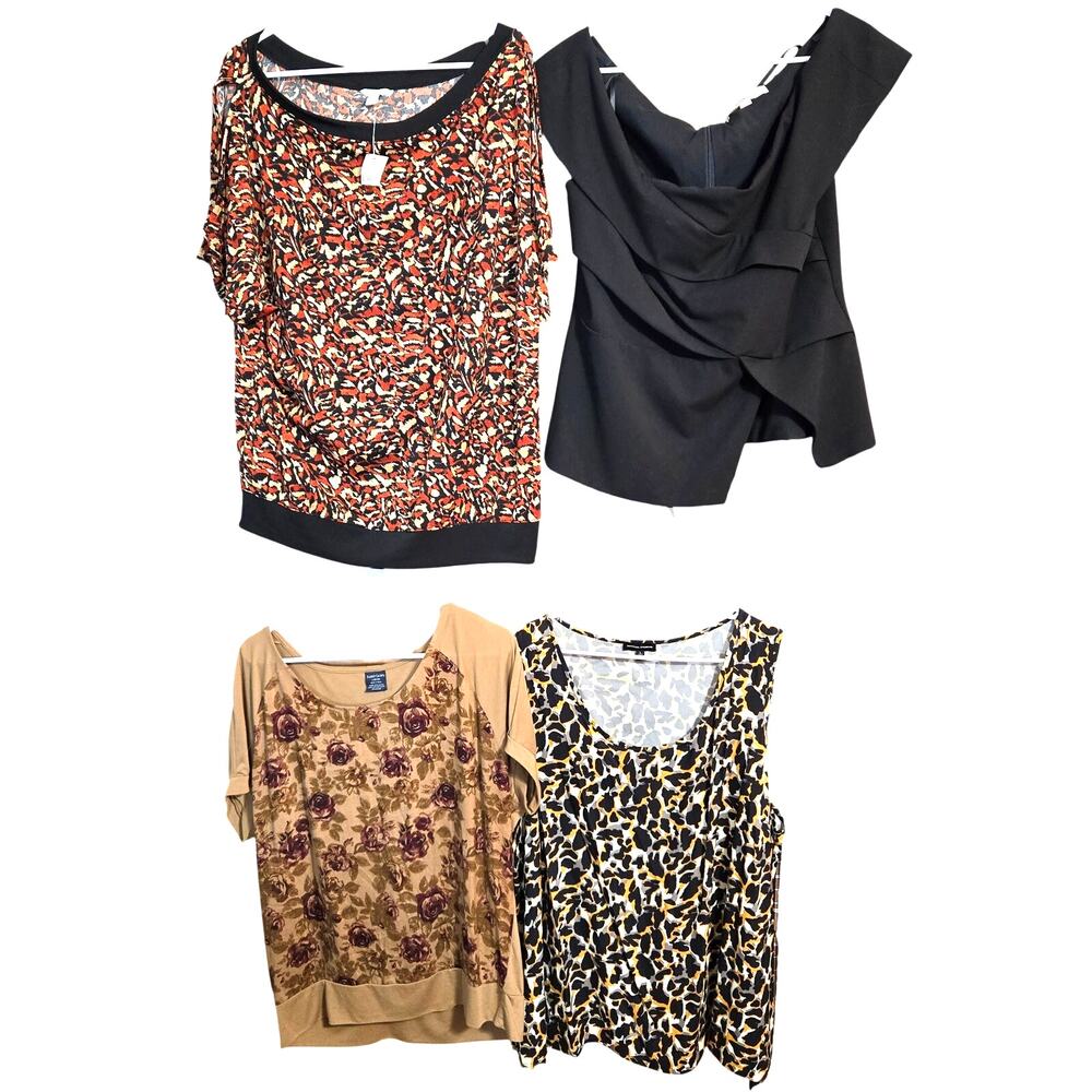 Women's Large 12 14 Tops Shirts Blouses Wholesale Bulk Lot of 4 L